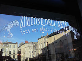 peinture sur vitrine, simeone dell arte bordeaux